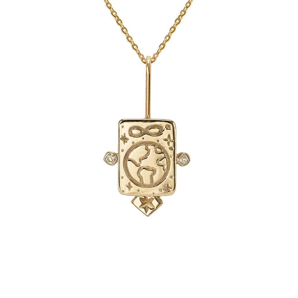 Tarot Titanium Steel Necklace Inlaid Zircon Stainless Steel CJD2