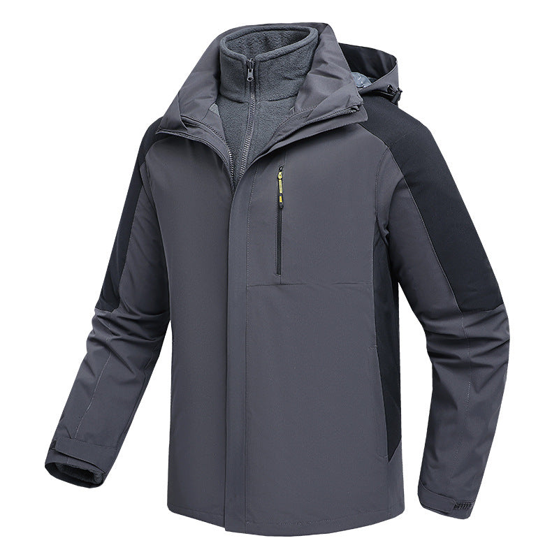 Three-in-one Waterproof Fleece-lined Thick Jacket