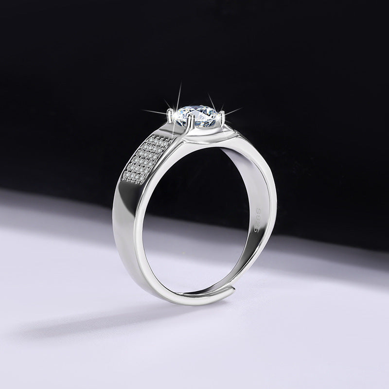 D Color Moissanite Starry Men's Ring LadyShow.Store