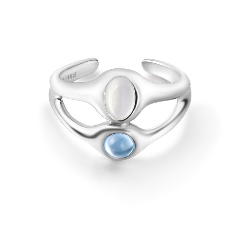 Japanese And Korean Streamer Wave Moon Shadow Single Layer Double-layer Ring French Exquisite Niche LadyShow.Store