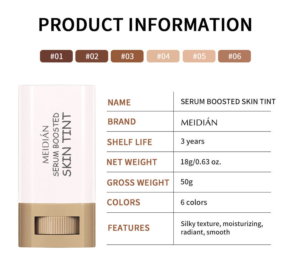 1/2PCS Skin Tint Stick Waterproof Nourishing Solid Tinted Serum Foundation Balm  Face Tinted Face Contour Stick Face Makeup Pi-Mart