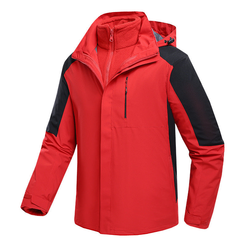 Three-in-one Waterproof Fleece-lined Thick Jacket CJD