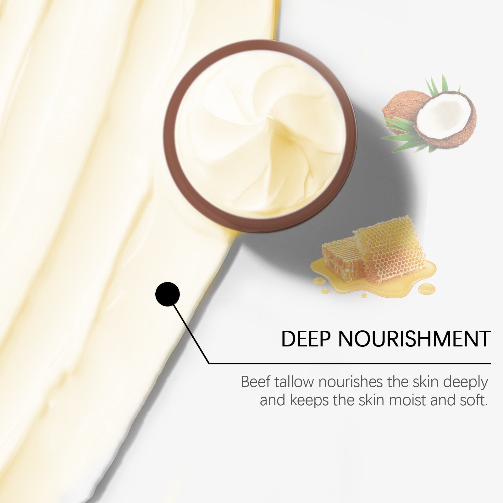 Beef Tallow Face Cream Anti-Wrinkle Moisturizing Dry Improve Redness Soothing Repair Firming Nourishing Smooth Facial Skin Care Pi-Mart