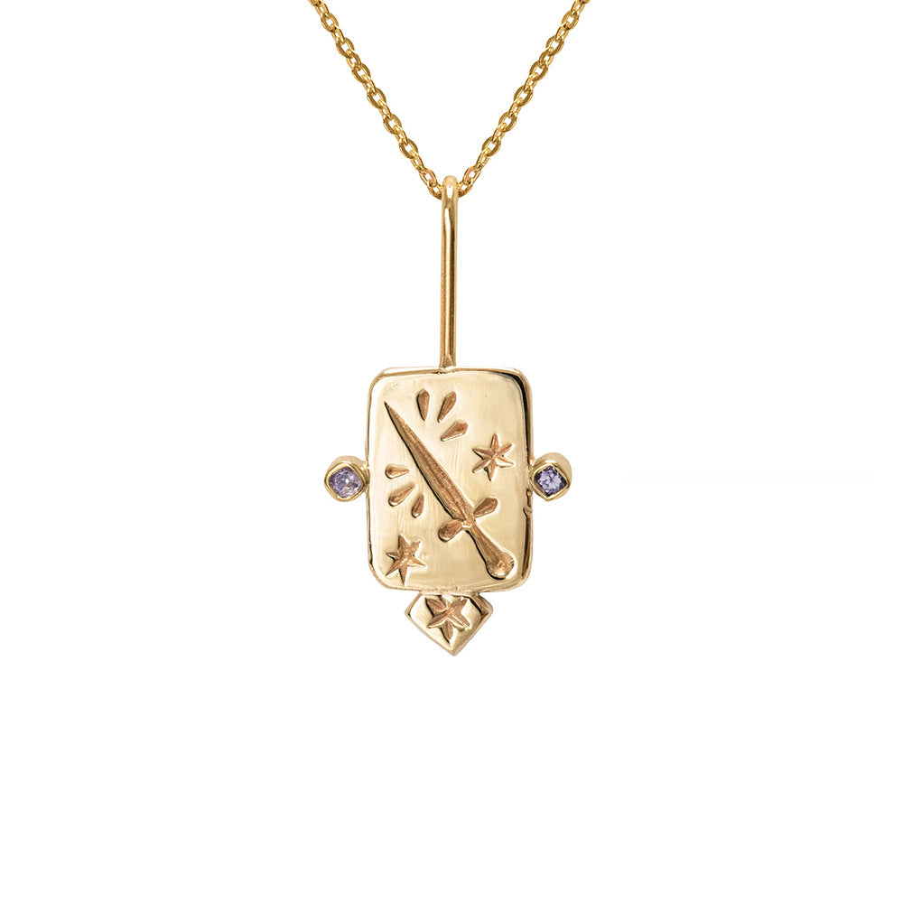 Tarot Titanium Steel Necklace Inlaid Zircon Stainless Steel CJD2