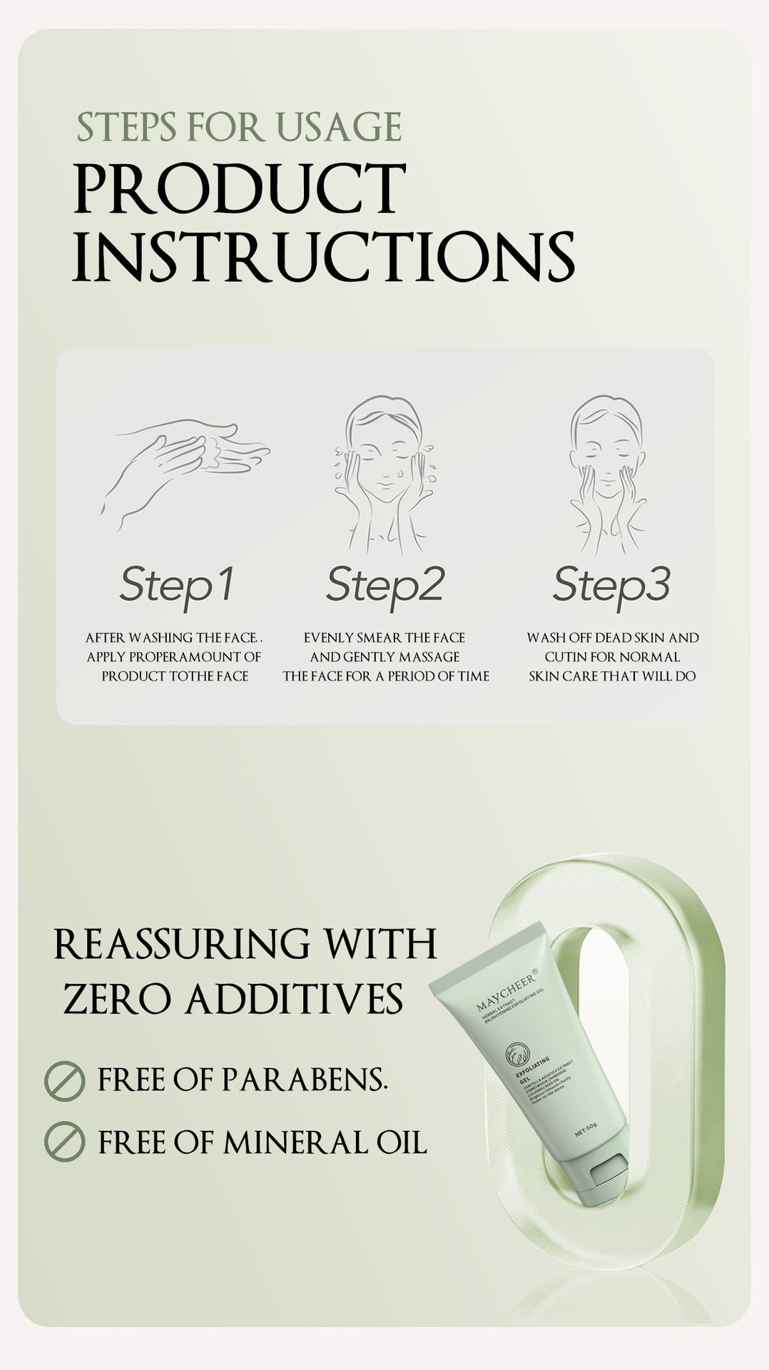 Herbaceous Exfoliating Peeling Gel Facial Scrub Moisturizing Nourishing Repair Scrubs Face Cream Beauty Skin Care Pi-Mart