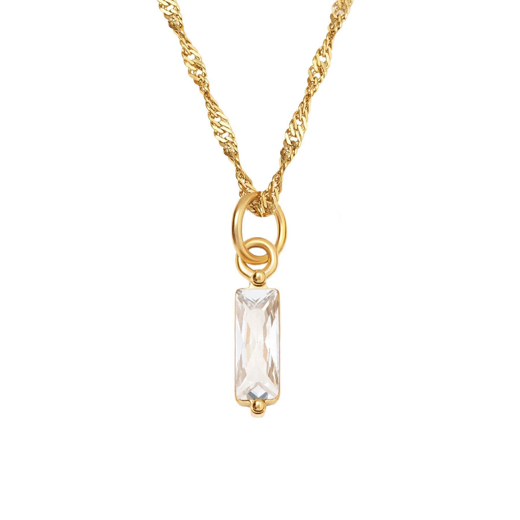 Color Twelve Birthstone Necklace Electroplating CJD2