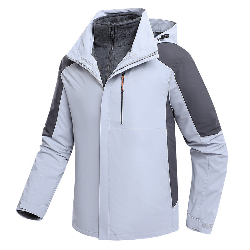 Three-in-one Waterproof Fleece-lined Thick Jacket