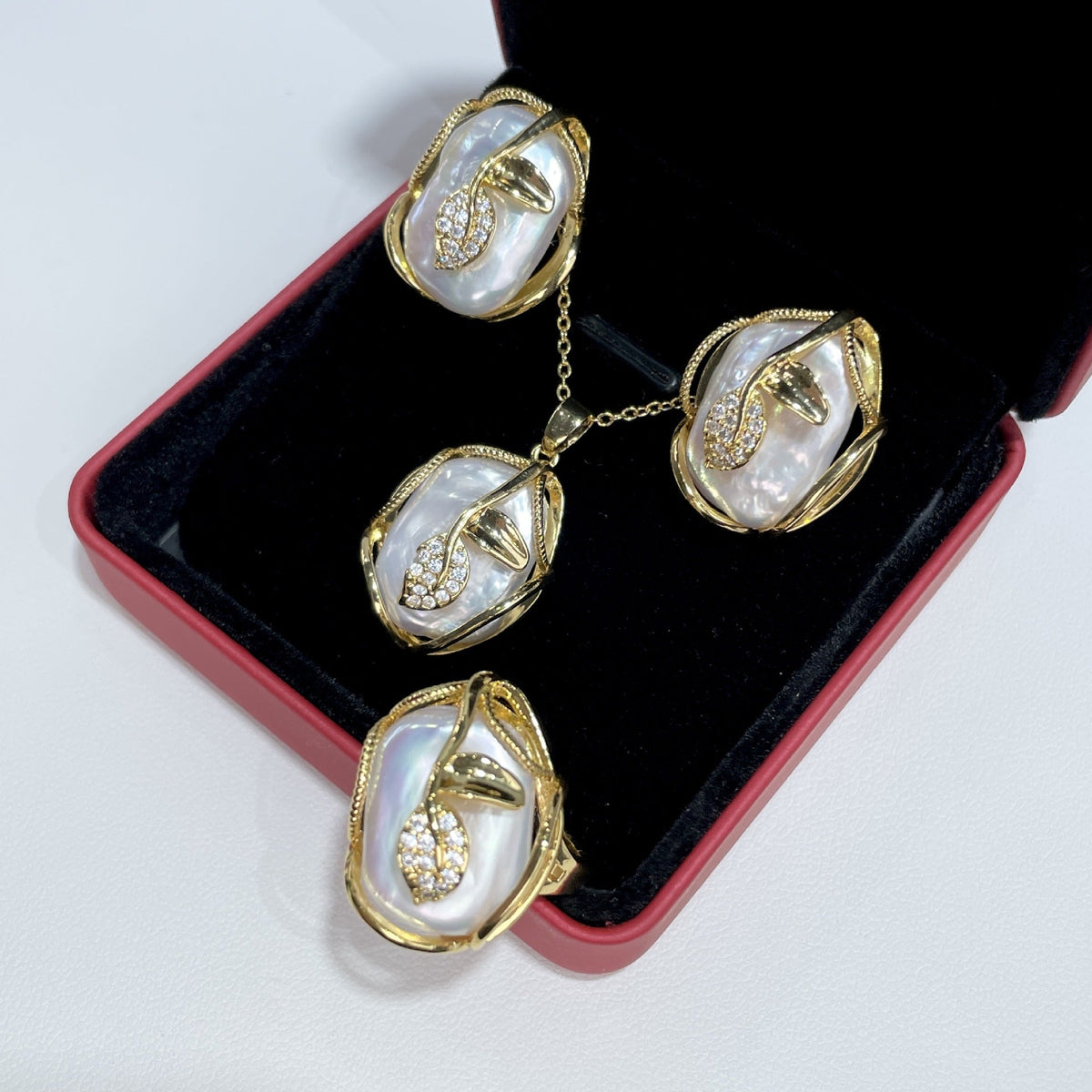 Natural Freshwater Baroque Special-shaped Beads White Color Edison Pearl Eardrop Necklace Pendant Sterling Silver Needle Suit LadyShow.Store