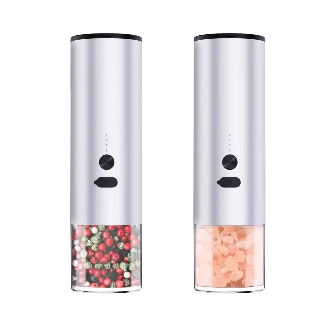 Electric Food Corn Soybean Salt And Pepper Grinder Mill Machine Rechargeable Electric Pepper And Salt Grinder Set With LED Kitchen Gadgets CJD2