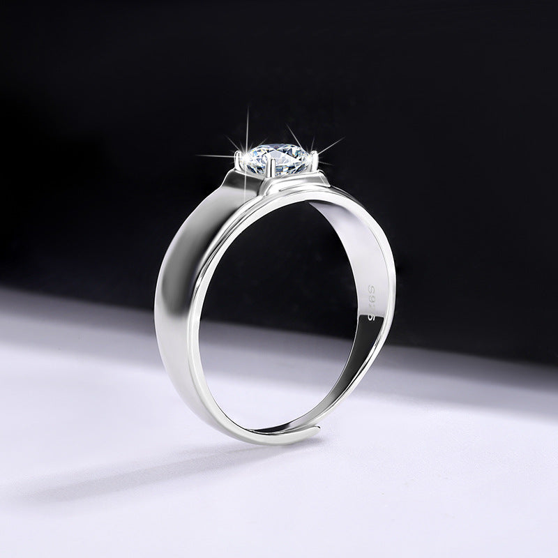 D Color Moissanite Ring Men's Sterling Silver LadyShow.Store