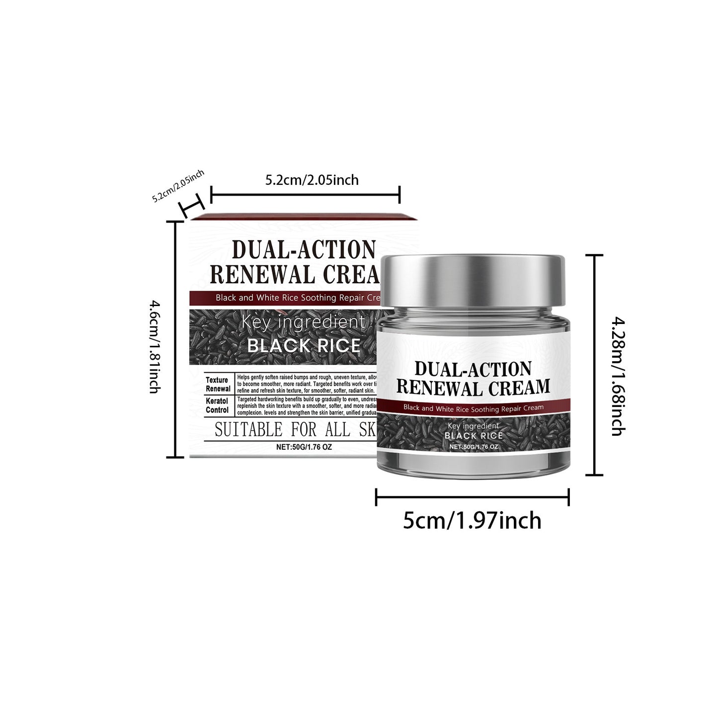 Black Rice Cream Hydrating Tighten Lifting Brightning Repairing Improve Elasticity Prevent Sagging Smoothing Glowing Moisturizer Pi-Mart
