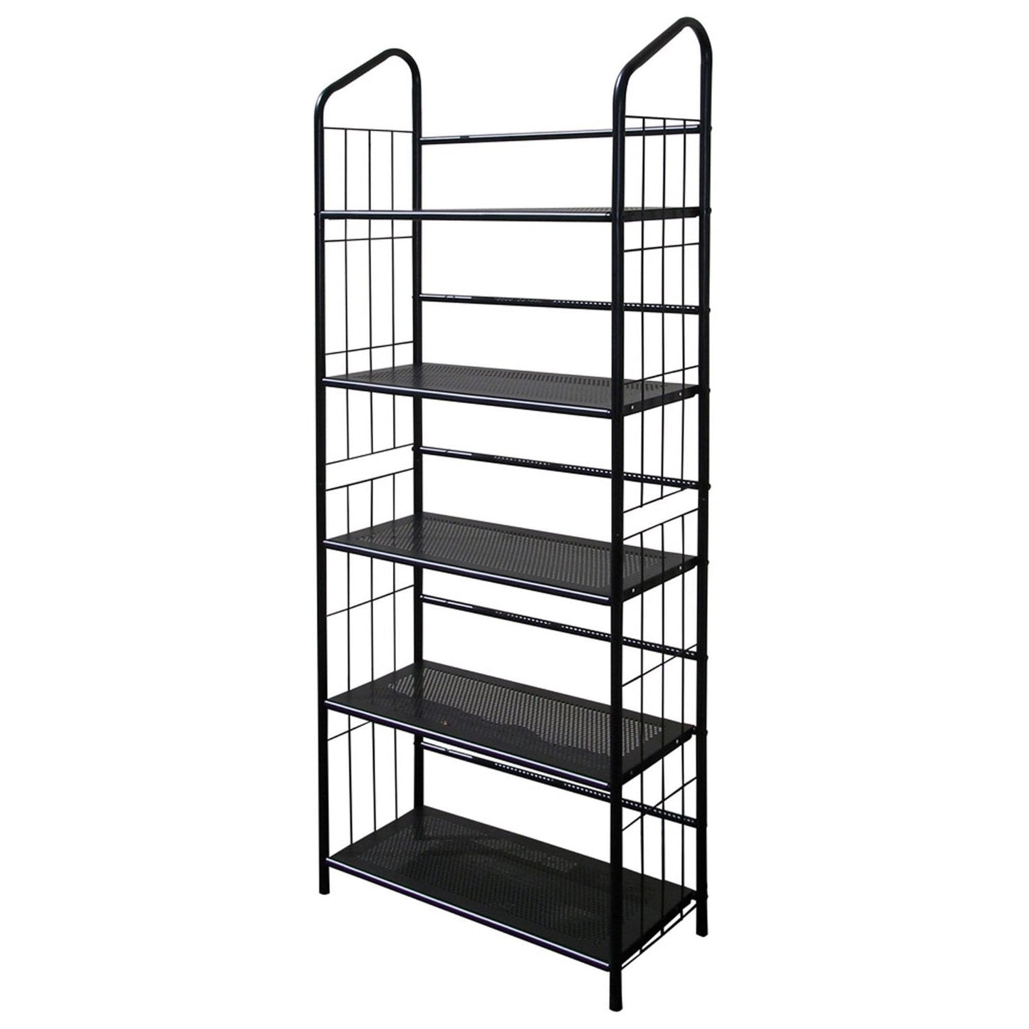 5-Tier Bookcase Storage Shelves Rack in Black Metal LuxuryLifeWay Online Store