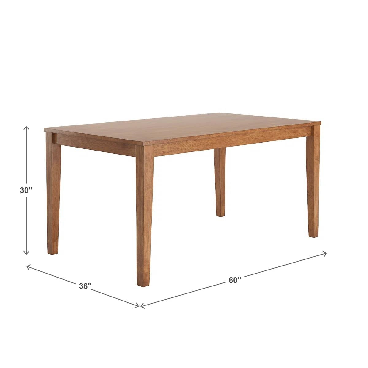 Modern Farmhouse 36 x 60 inch Rectangular Dining Table in Oak Wood Finish LuxuryLifeWay Online Store
