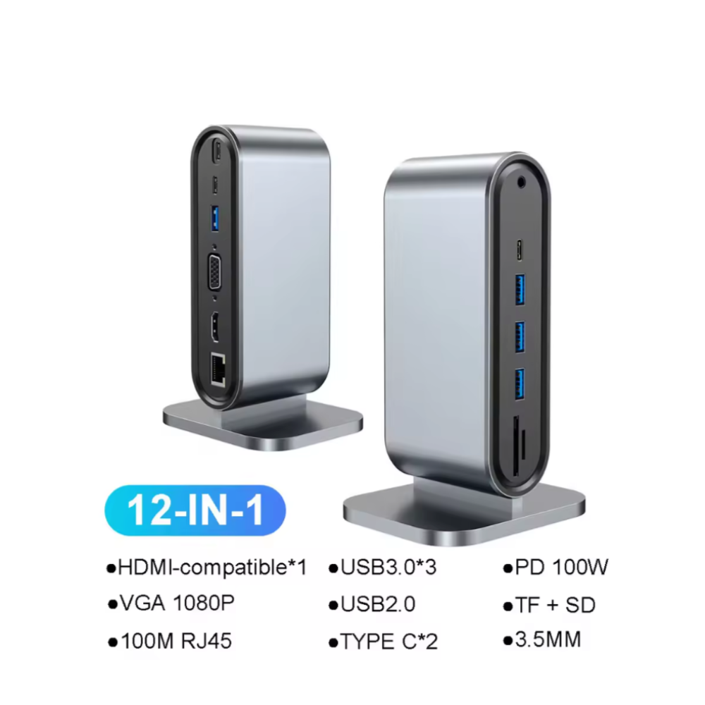 12 in 1 Type C Docking Station Hub