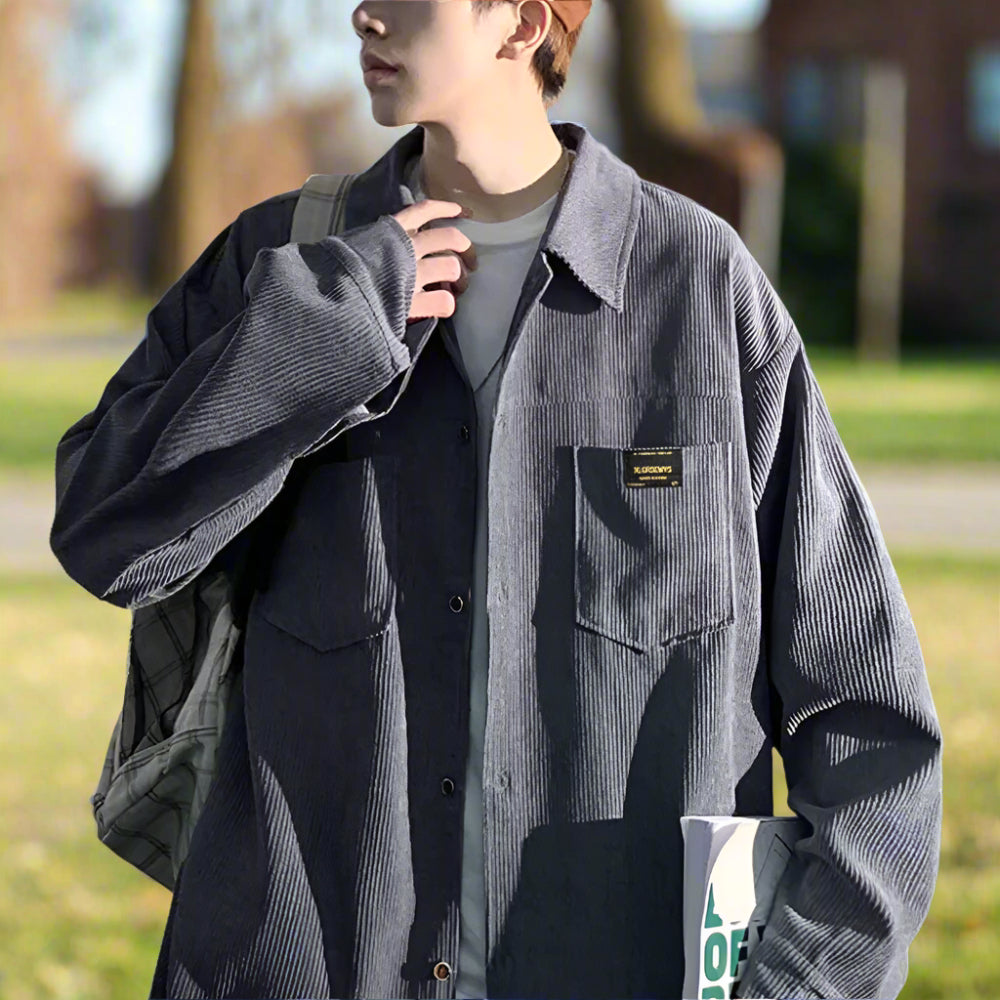 Mens Corduroy Shirt Jacket With Pockets
