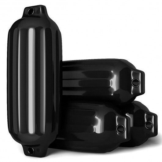 4 Ribbed Marine 8.5" x 27"  Boat Fender Vinyl Bumper-Black - Color: Black LuxuryLifeWay Online Store