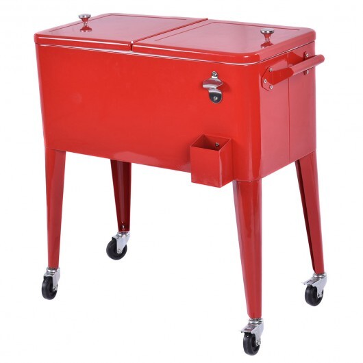 Red Portable Outdoor Patio Cooler Cart LuxuryLifeWay Online Store