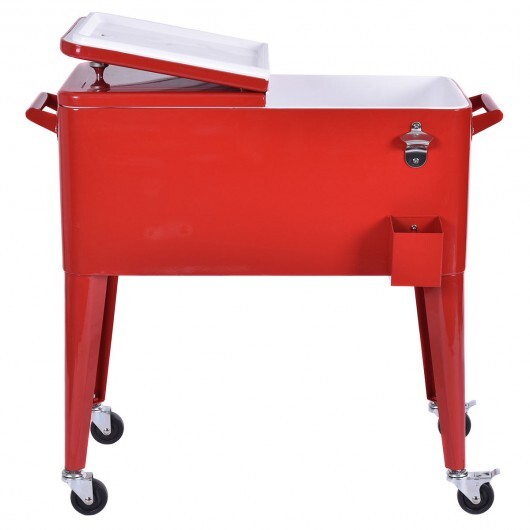 Red Portable Outdoor Patio Cooler Cart LuxuryLifeWay Online Store