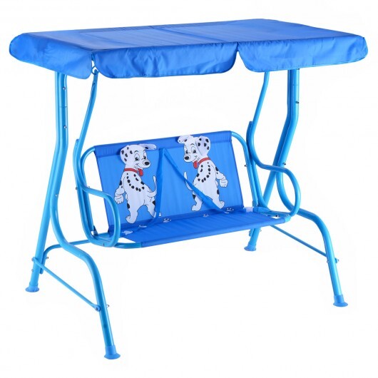 Outdoor Kids Patio Swing Bench with Canopy 2 Seats LuxuryLifeWay Online Store