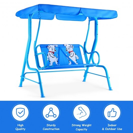 Outdoor Kids Patio Swing Bench with Canopy 2 Seats LuxuryLifeWay Online Store