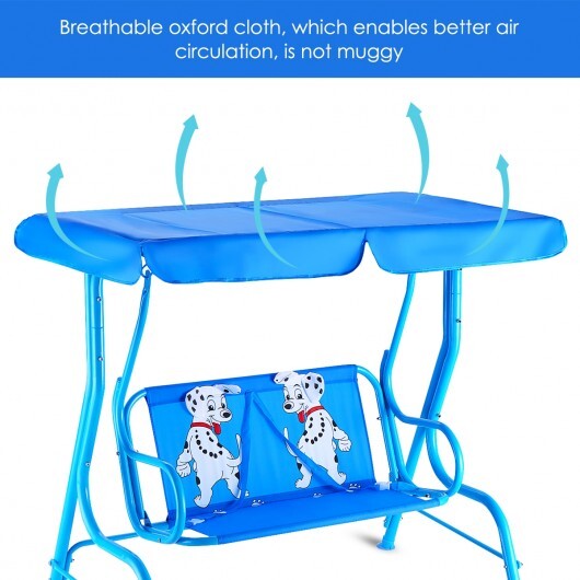 Outdoor Kids Patio Swing Bench with Canopy 2 Seats - Color: Blue LuxuryLifeWay Online Store