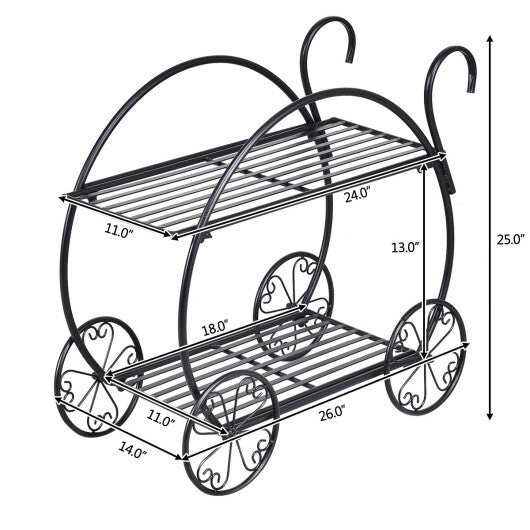 Heavy Duty Metal Flower Cart Plant Stand LuxuryLifeWay Online Store