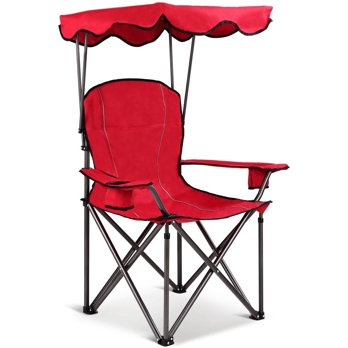 Portable Folding Beach Canopy Chair with Cup Holders-Red - Color: Red LuxuryLifeWay Online Store
