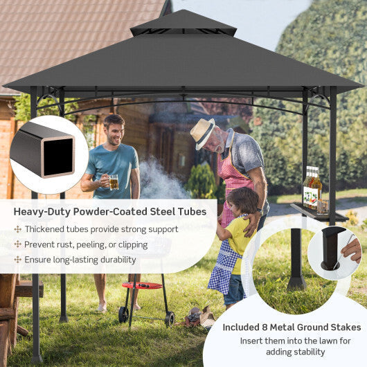 8 x 5 Feet Outdoor Barbecue Grill Gazebo Canopy Tent BBQ Shelter-Wine LuxuryLifeWay Online Store