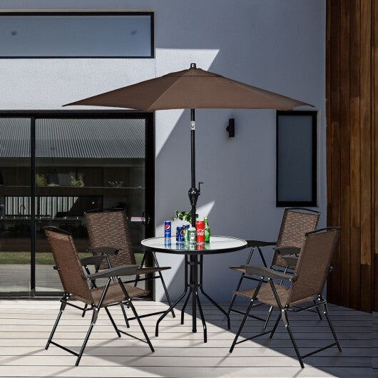 4 Pieces Folding Dining Chairs with Smooth Armrests and Sling Back LuxuryLifeWay Online Store