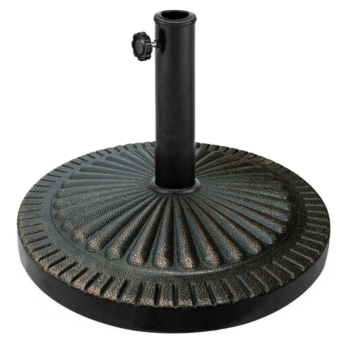 31.5 lbs Market Heavy-Duty Outdoor Stand Bronze Umbrella Base - Color: Black LuxuryLifeWay Online Store