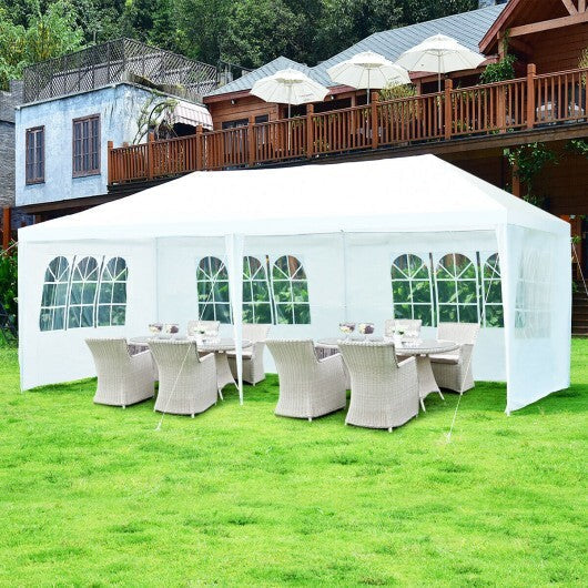 10 x 20 Feet 6 Sidewalls Canopy Tent with Carry Bag-White LuxuryLifeWay Online Store
