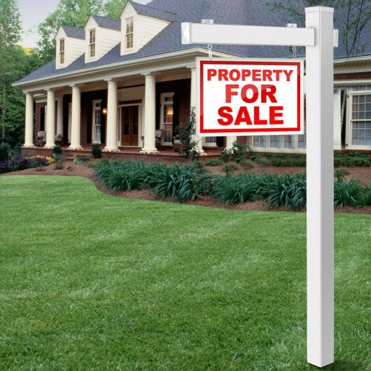 6 Feet Vinyl UPVC Real Estate Sign Post Realtor Yard Sign Post-White