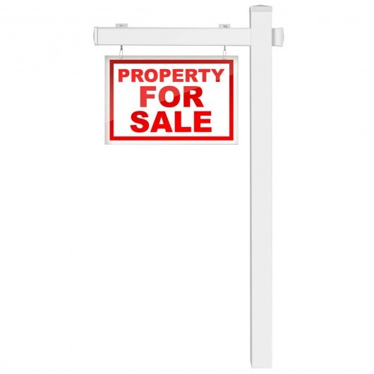 6 Feet Vinyl UPVC Real Estate Sign Post Realtor Yard Sign Post-White