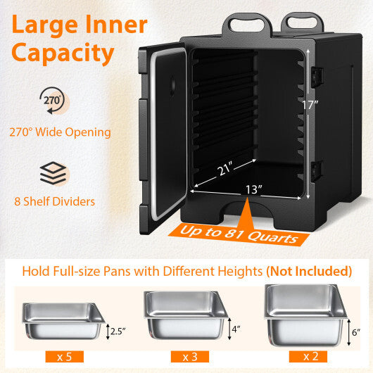 2 Pieces 81 Quart Insulated Food Pan Carrier Stackable LuxuryLifeWay Online Store