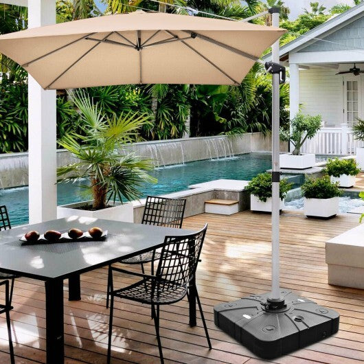 260 lbs Offset Patio Umbrella Base with Wheels Sand Water Filled LuxuryLifeWay Online Store