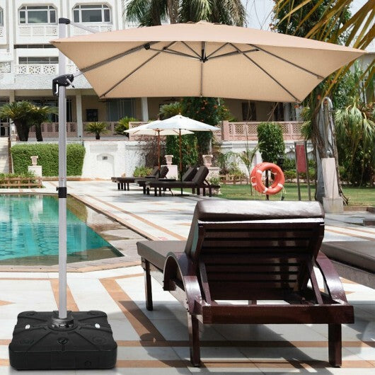 260 lbs Offset Patio Umbrella Base with Wheels Sand Water Filled LuxuryLifeWay Online Store