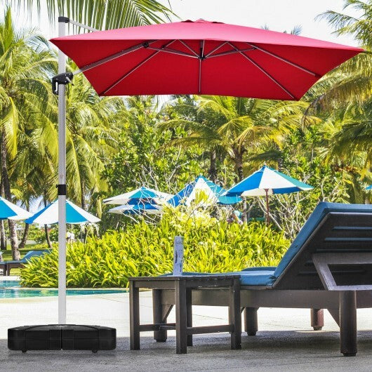 260 lbs Offset Patio Umbrella Base with Wheels Sand Water Filled LuxuryLifeWay Online Store