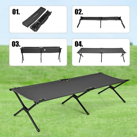 Adults Kids Folding Camping Cot-Gray - Color: Gray LuxuryLifeWay Online Store