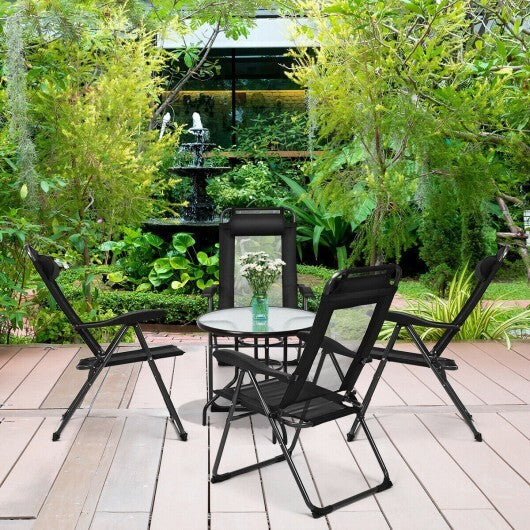4 Pieces Patio Garden Adjustable Reclining Folding Chairs with Headrest-Gray LuxuryLifeWay Online Store