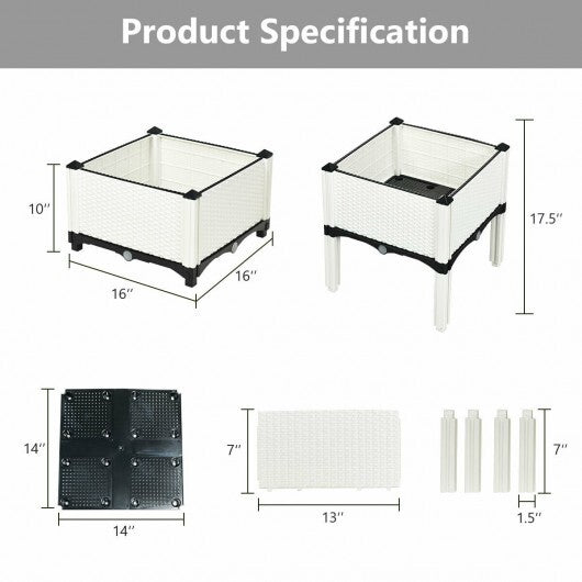 Set of 4 Elevated Flower Vegetable Herb Grow Planter Box-Brown LuxuryLifeWay Online Store
