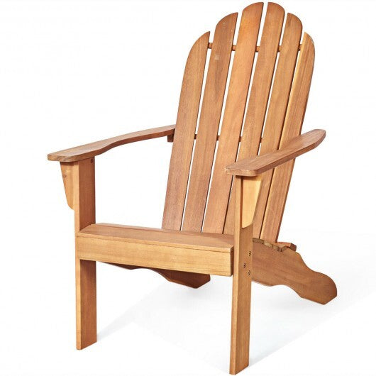 Acacia Wood Outdoor Adirondack Chair with Ergonomic Design-Natural - Color: Natural LuxuryLifeWay Online Store