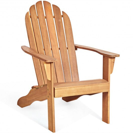 Acacia Wood Outdoor Adirondack Chair with Ergonomic Design-Natural - Color: Natural LuxuryLifeWay Online Store