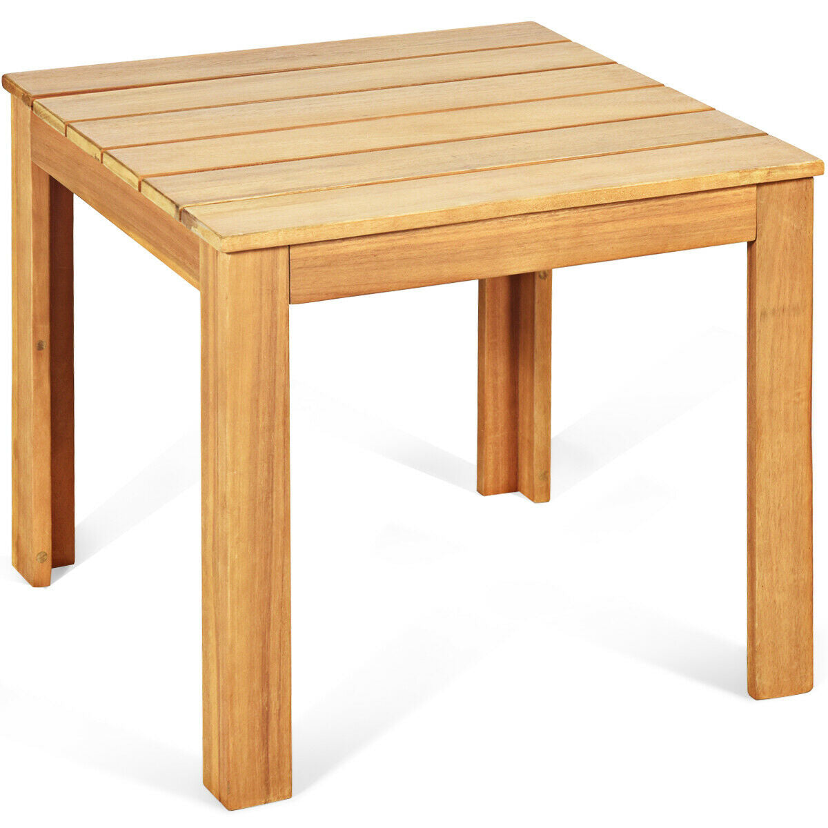 Wooden Square Patio Coffee Bistro Table-Natural - Color: Natural LuxuryLifeWay Online Store