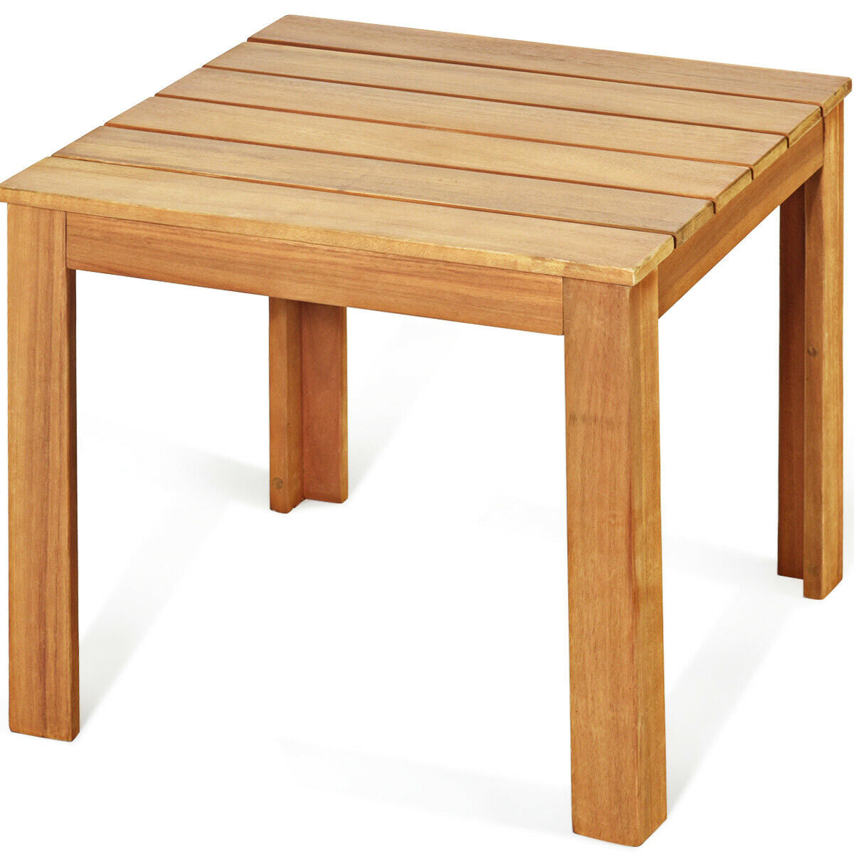 Wooden Square Patio Coffee Bistro Table-Natural - Color: Natural LuxuryLifeWay Online Store