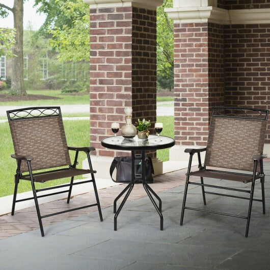 3 Pieces Outdoor Bistro Dining Furniture Set with 1.57 Inch Umbrella Hole LuxuryLifeWay Online Store