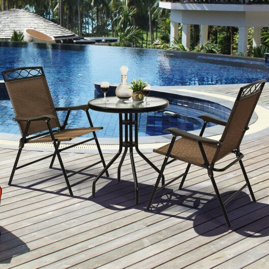 3 Pieces Outdoor Bistro Dining Furniture Set with 1.57 Inch Umbrella Hole LuxuryLifeWay Online Store