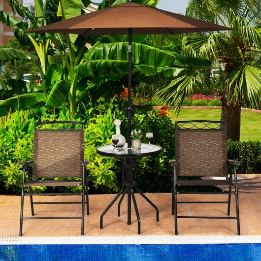 3 Pieces Outdoor Bistro Dining Furniture Set with 1.57 Inch Umbrella Hole LuxuryLifeWay Online Store