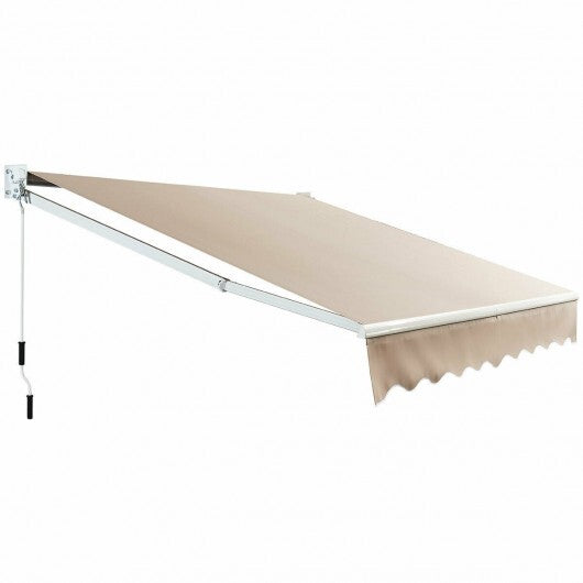 10 x 8.2 Feet Retractable Awning with Easy Opening Manual Crank Handle-Beige LuxuryLifeWay Online Store