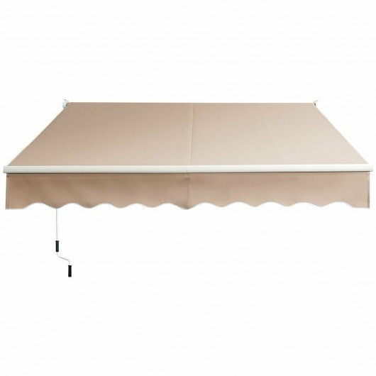10 x 8.2 Feet Retractable Awning with Easy Opening Manual Crank Handle-Beige LuxuryLifeWay Online Store