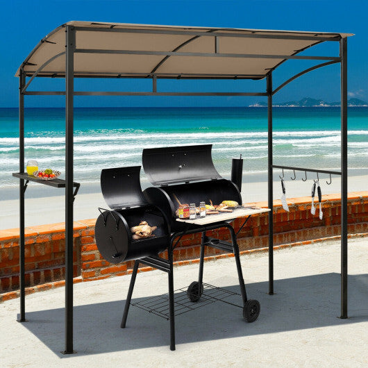 7 x 4.5 Feet Grill Gazebo Outdoor Patio Garden BBQ Canopy Shelter-Brown LuxuryLifeWay Online Store